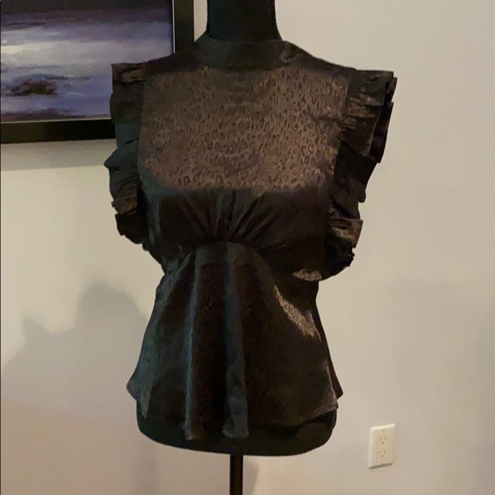 Black Skylar Rose satin like top